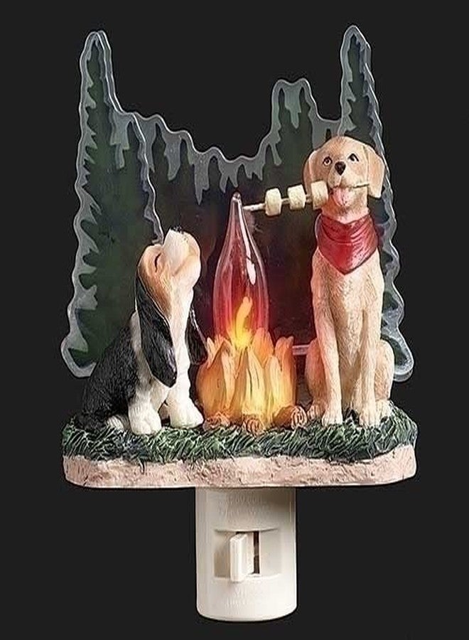 Roman Giftware Inc., Night Light Collection, 5.25" H Camping Dogs NIGHTLIGHT,Religious, Inspirational, Durable (4x3x5)