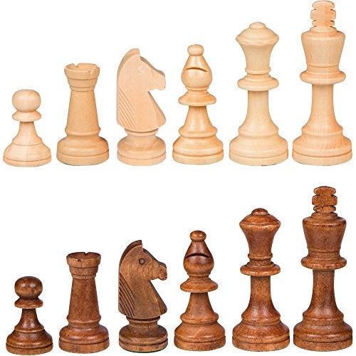 Best Chess Set Gugertree Wood Weighted Chess Pieces with 3.5 Inch King, Pieces Only, No Board - Image 1