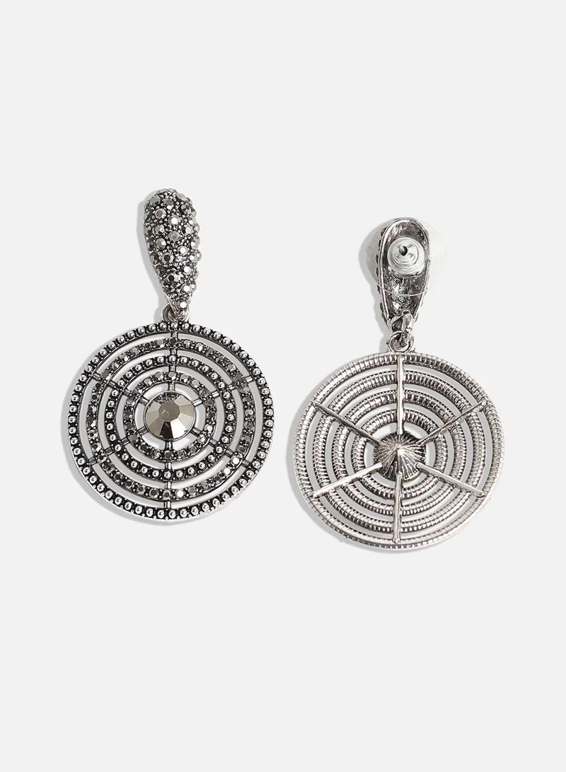 Sohi  Crystal Circular Lined Artificial Drop Earring Jewellery for Women | Best Price UAE