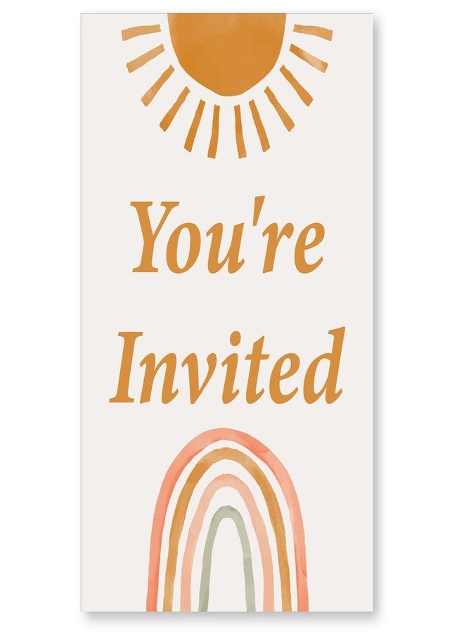 Soiceu Boho First Trip Around the Sun Sunshine First Birthday Invitations with Envelopes Set of 20 Sun 1st Birthday Party Invites 1 Year Old - Image 4