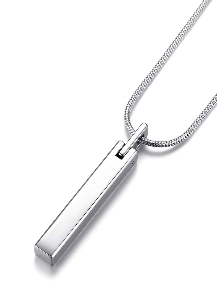Luxurious Minimalist Tungsten Bar Pendant with Premium Stainless Steel Snake Chain  - Image 2