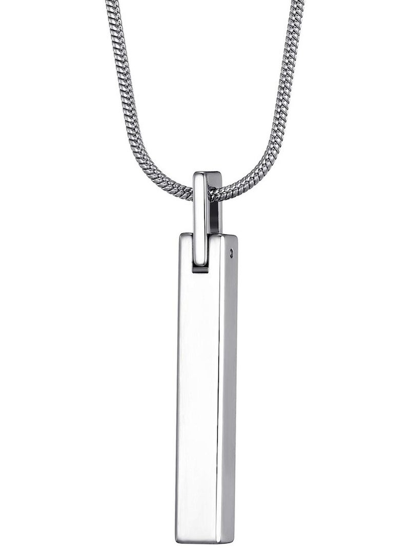 Luxurious Minimalist Tungsten Bar Pendant with Premium Stainless Steel Snake Chain - Image 1