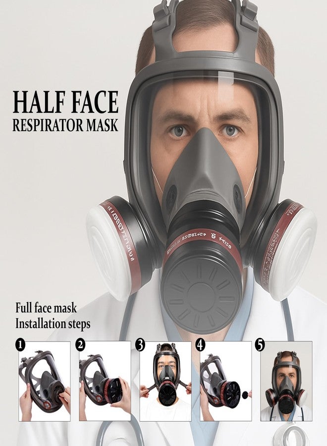 RarePicks Full Face Respirator | Reusable Dust Mask With 40mm Activated Carbon Filter For Organic Vapor, Formaldehyde, Epoxy Resin, Paint, Chemical Fumes, Dust, & Industrial Protection - Image 5