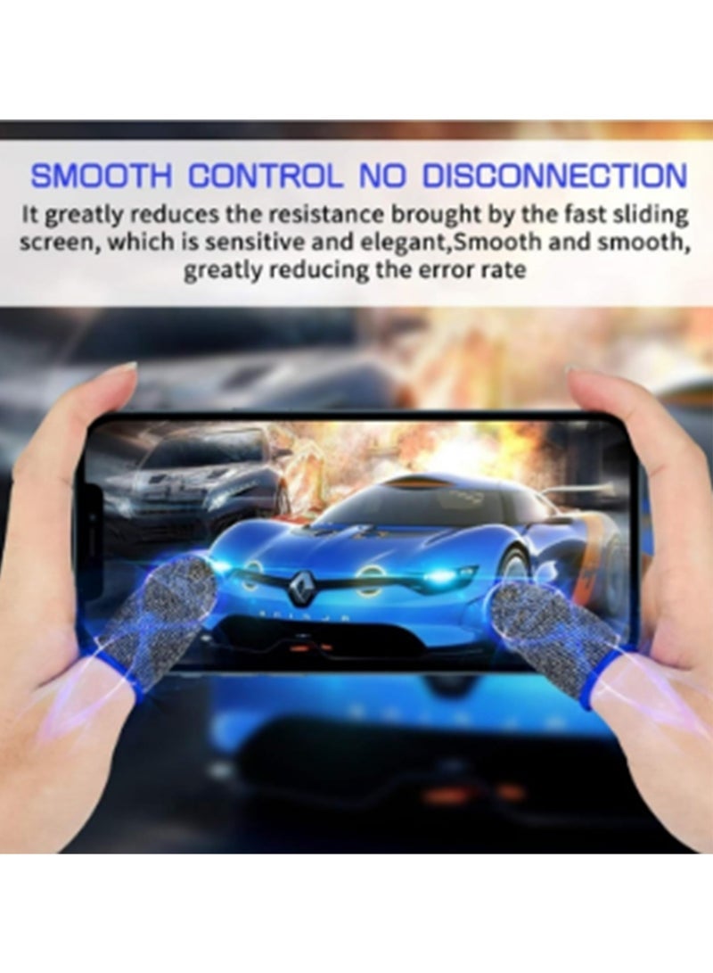 1 Pairs E-Sports Gaming Gloves＋4 Pcs Mobile Esports Gaming Finger Sleeve，Anti-Sweat Breathable Thumb for Highly Sensitive Nano-Silver Fiber Material and Nylon PUBG Mobile Phone Games Accessories - Image 5