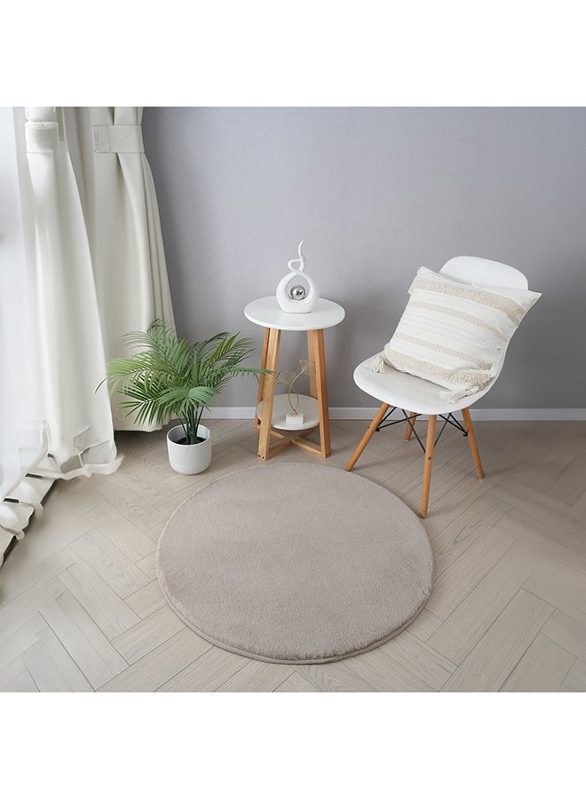Home Box Faux Rabbit Fur Round Rug 90 x 90 cm  - Image 1