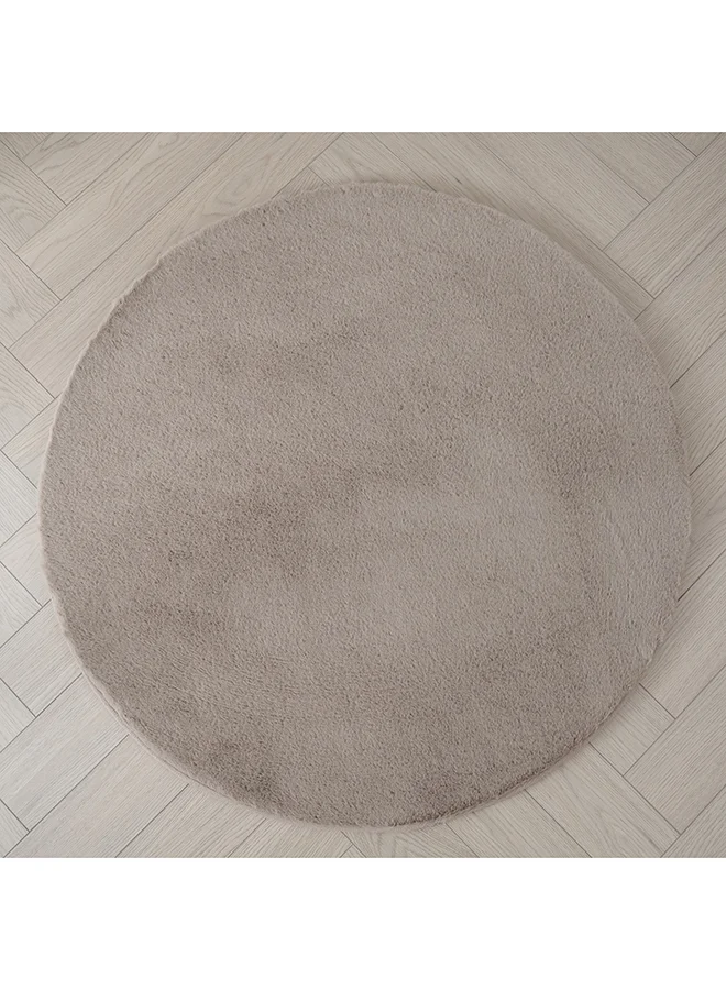 Home Box Faux Rabbit Fur Round Rug 90 x 90 cm