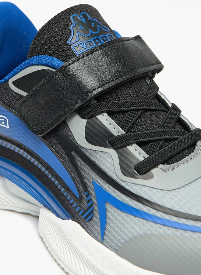 Kappa Boys' Colourblock Sports Shoes with Hook and Loop Closure