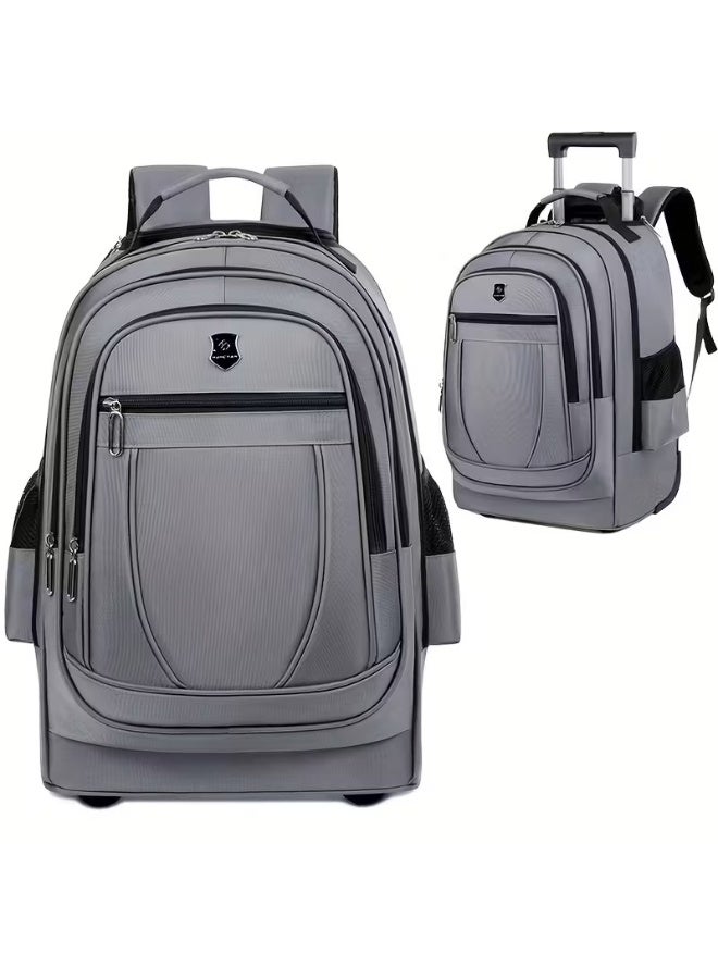 Rolling Travel Backpack with Retractable Handle â€“ 18 Inch Wheeled Business & School Laptop Bag for Men and Women, Multi-Compartment, Waterproof & Convertible Design - Image 1