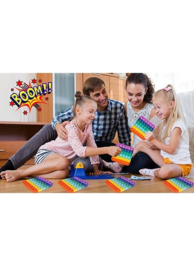 Genovega - 6 Packs Pop Fidget Pops Toys Gifts For Boys Girls Kids Classroom Tools Aids Push Bubble Sensory Party Grade Group Preschool Graduation Favors Instruction Learning Game Rainbow Square Bulk - Image 1