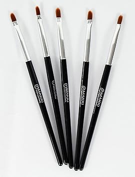 Makki 5 Curved Tip Brush Applicators for Eyelash tint Eye Brow tinting and lash perm curl - Image 1