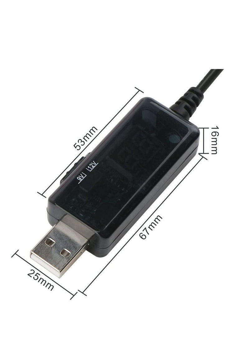 Voltage Converter USB to 9 V 5 V to 12 V Step Up USB Cable DC 5 V Boost to 9 V 12 V Voltage Converter 1 A Step up Volt Transformer Power Regulator Line with LED Display