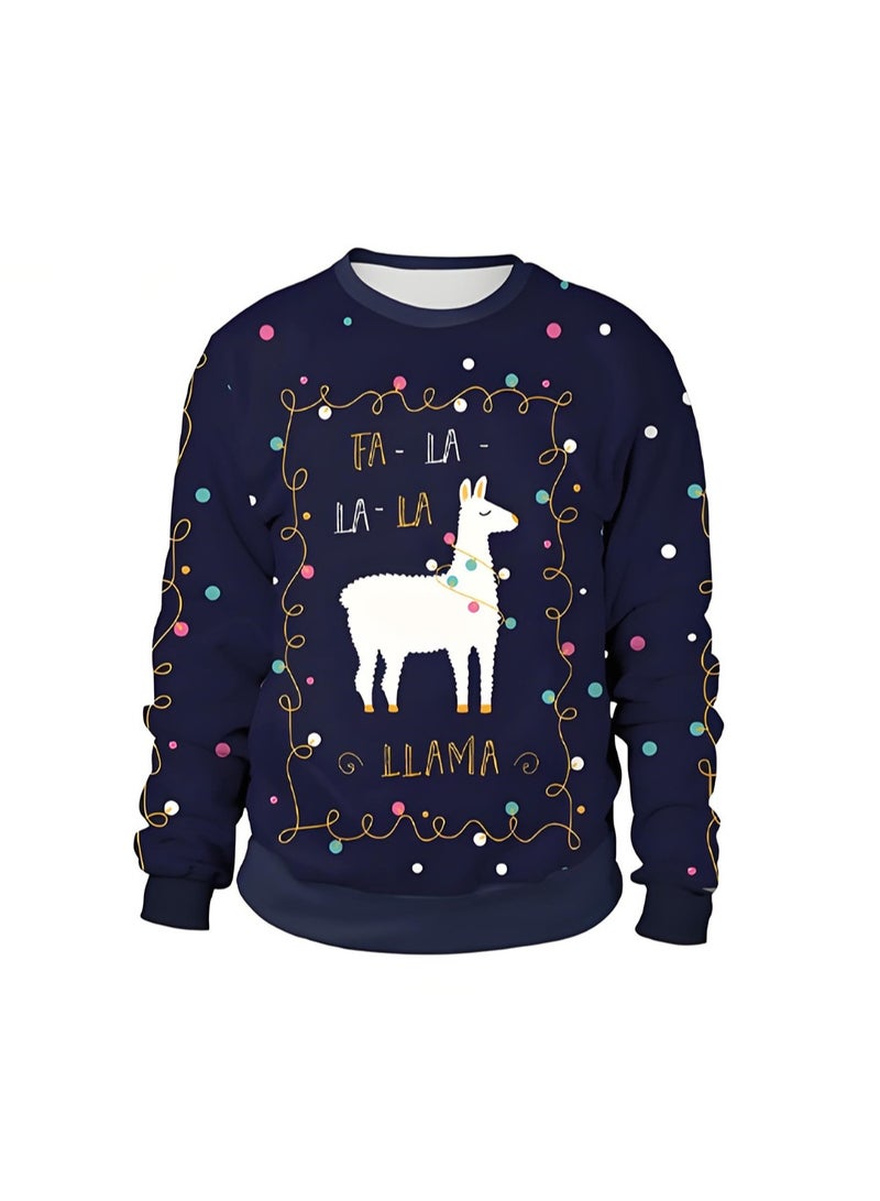 إسكدنيا جنس واحد عيد الميلاد القفز سترة مطبوعة سترة سترة الخريف الشتاء قمم الملابس - Image 1