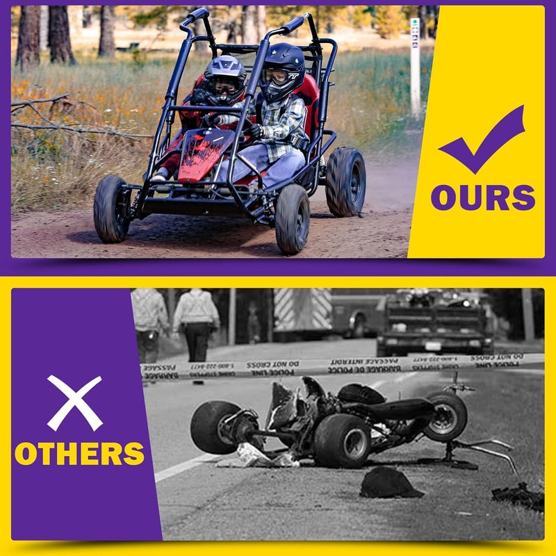 HOWBOW Go Kart Big Pedals Kit with 71" Throttle Cable - Upgrade Brake Throttle Star Pedals for 212cc 196cc Go Karts - Image 4