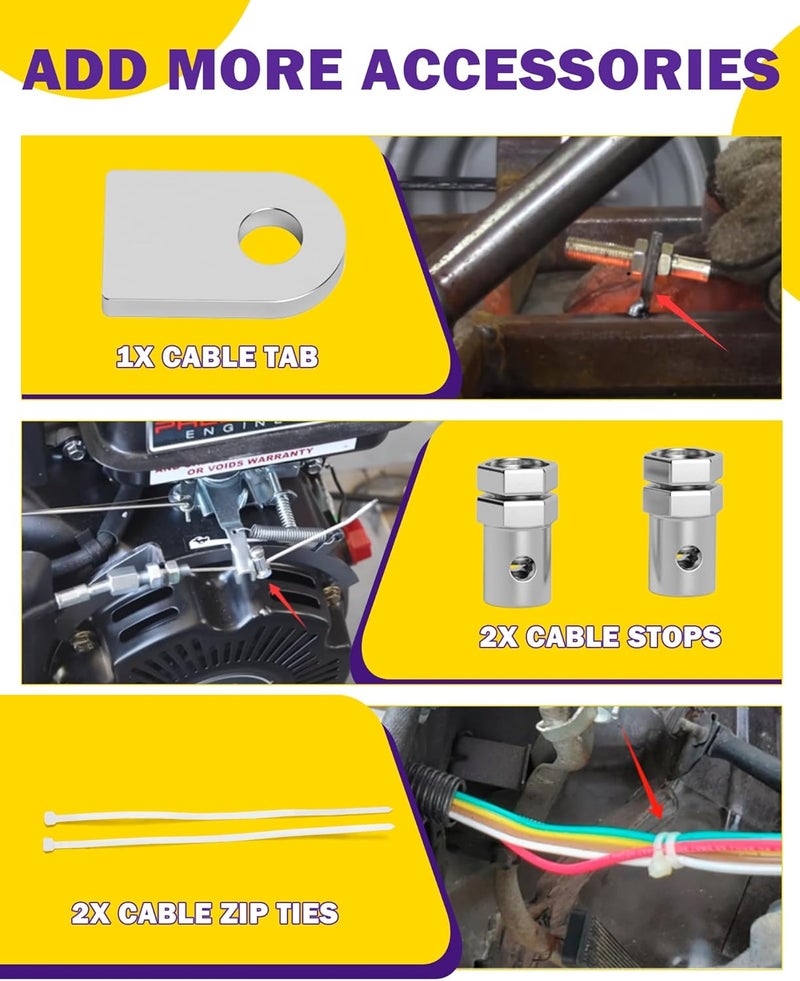 HOWBOW Go Kart Big Pedals Kit with 71" Throttle Cable - Upgrade Brake Throttle Star Pedals for 212cc 196cc Go Karts - Image 5
