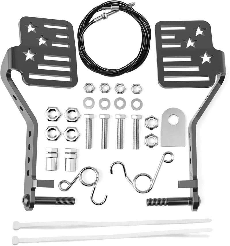 HOWBOW Go Kart Big Pedals Kit with 71" Throttle Cable - Upgrade Brake Throttle Star Pedals for 212cc 196cc Go Karts - Image 1