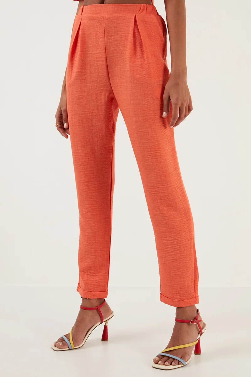 ليلا Linen Look Pocket Trousers Women's Trousers 611AU07