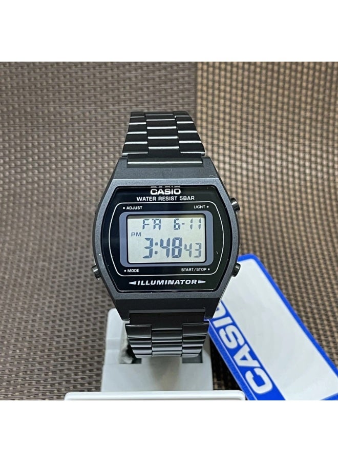 Casio Vintage Unisex Quartz Stainless Steel Grey Dial Digital Watch B640WB-1ADF - Image 1