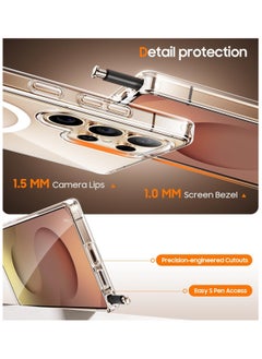 Denx Samsung S23 Ultra Magsafe Case 2023 Slim Thin Magnetic Cover Anti Yellowing Anti Scratch Hard Back Crystal Clear  - Image 4