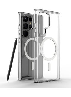 Denx Samsung S23 Ultra Magsafe Case 2023 Slim Thin Magnetic Cover Anti Yellowing Anti Scratch Hard Back Crystal Clear  - Image 1