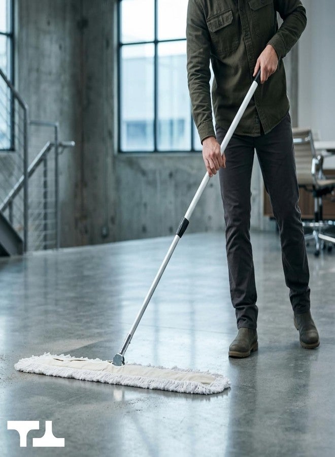 Tidy Tools Industrial Strength Cotton Dust Mop with Extendable Metal Telescopic Handle and Frame (24 X 5 Inch) - Image 2