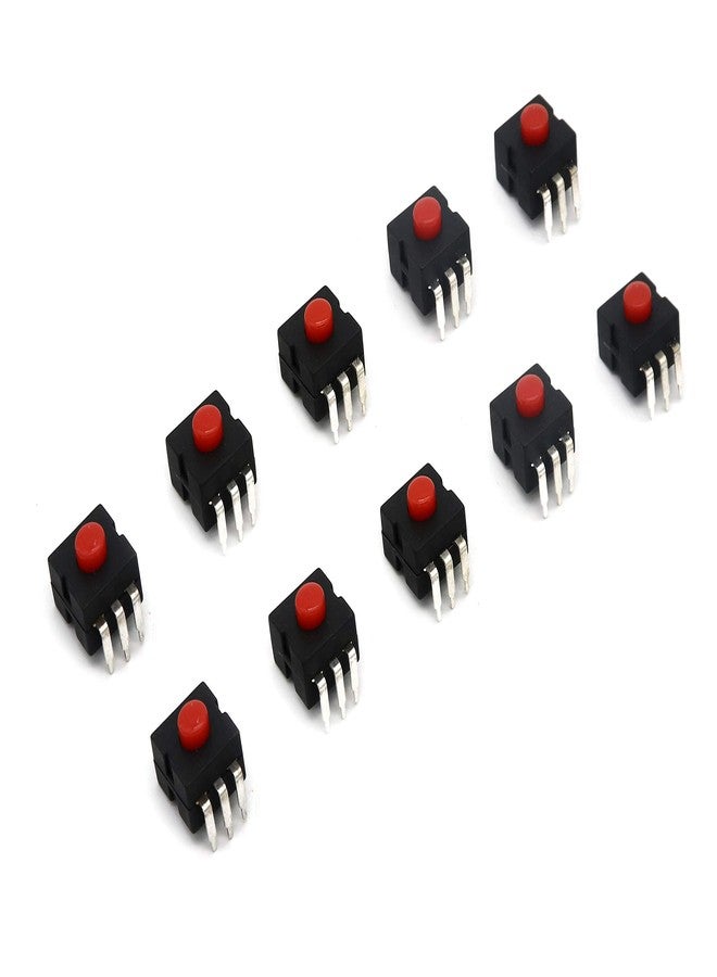 Electronicspices Electronic Spices PACK OF 10 Mini Red 3 Pin on-off 3 Position PCB Flashlight Push Button Switches - Image 1