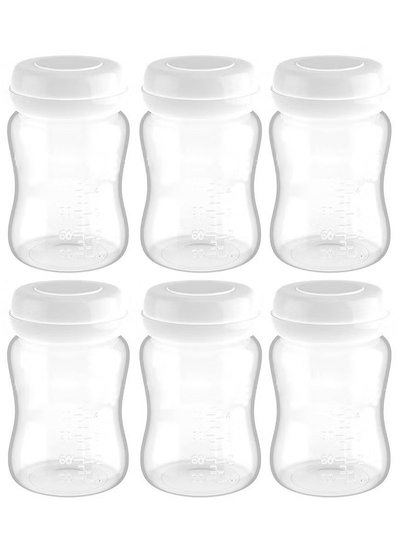 Ailily 6 Count Breastmilk Storage Bottles with Lock-Tight Cap, 6.3 Ounce / 180 Ml Breast Milk Storage Containers for Fridge, Breastmilk Storage Bag Alternative Breastfeeding Supplies - Image 1