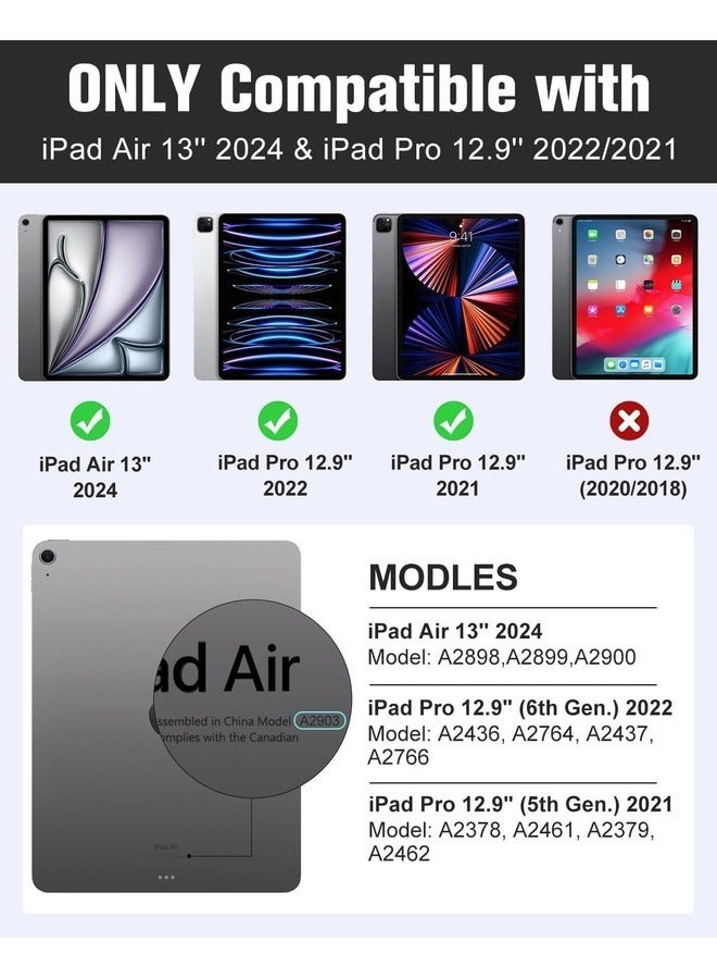 ELTRAZONE Slim Black Hard PC Case for iPad Air 13-Inch M2 (2024) & iPad Pro 12.9-Inch (6th/5th Gen) – Translucent Frosted Back Cover with Touch ID & Pencil Support - Image 2