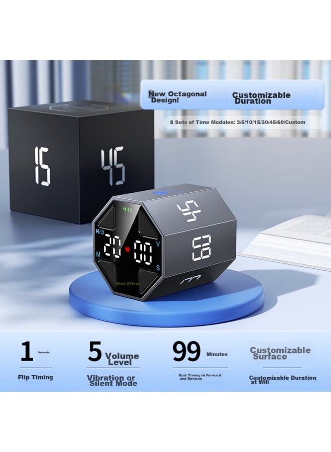 Llano Timer, Learning Flip, Children's Time Management, Countdown Reminder, Student Self-discipline Tool, Office And Fitness Visual Timer, Small Square Gift - Image 1