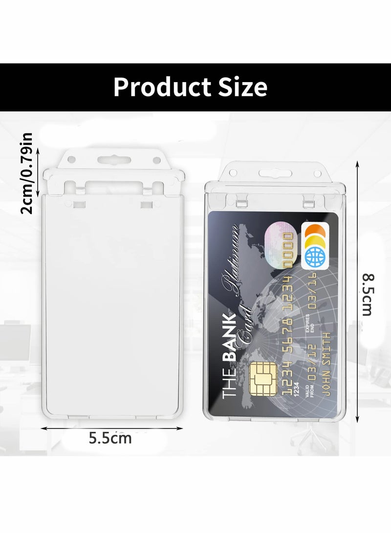 Excefore Hard Plastic Badge Holder, Clear Locking ID Badge Holder Heavy Duty Badge Protector Top Load Badge Case Vertical Badge Holder 10 Pieces - Image 3
