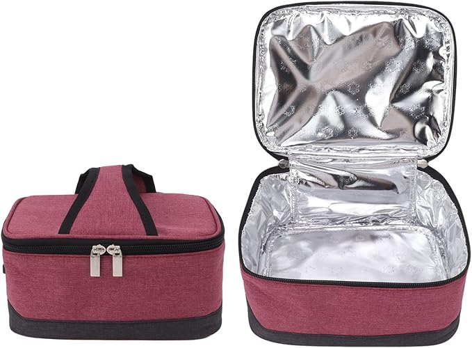 USB Powered Portable Food Warmer Oven Electric Heated Lunch Box Wine Red - Image 1