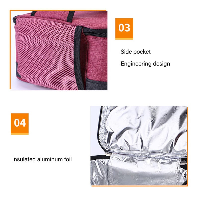 USB Powered Portable Food Warmer Oven Electric Heated Lunch Box Wine Red - Image 4