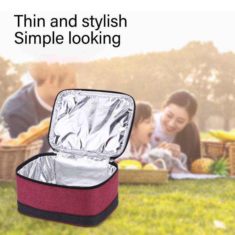 USB Powered Portable Food Warmer Oven Electric Heated Lunch Box Wine Red - Image 3