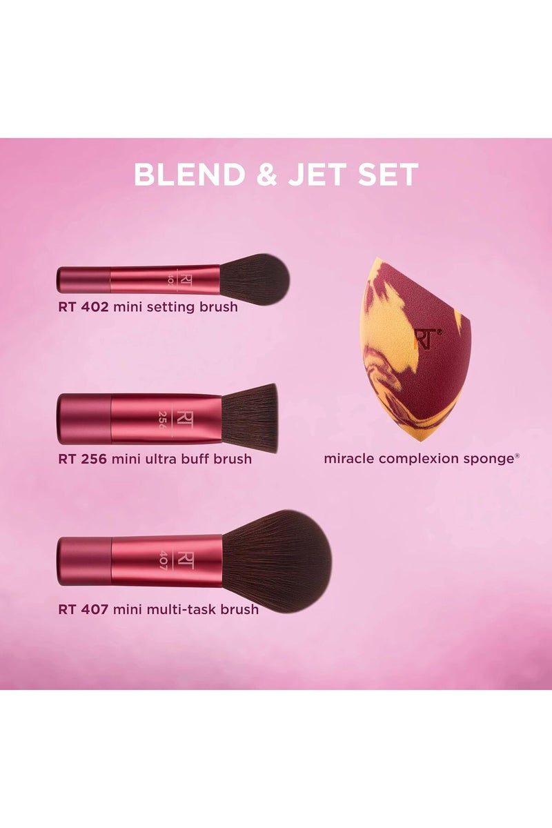 REAL TECHNIQUES Blend + Jet Set Travel Makeup Brush & Sponge Set - Image 3