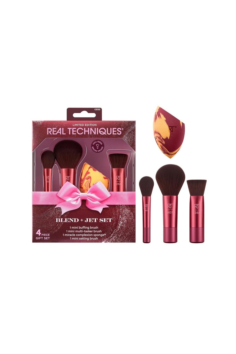 REAL TECHNIQUES Blend + Jet Set Travel Makeup Brush & Sponge Set - Image 1