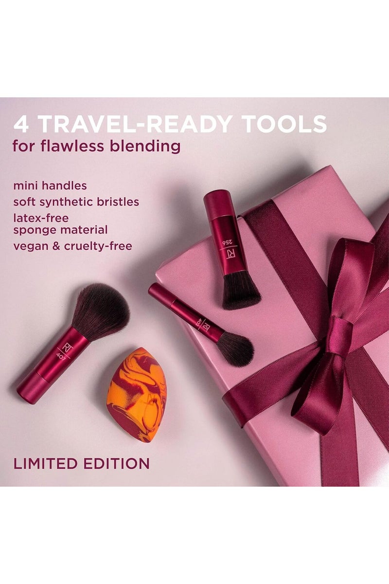 REAL TECHNIQUES Blend + Jet Set Travel Makeup Brush & Sponge Set - Image 2