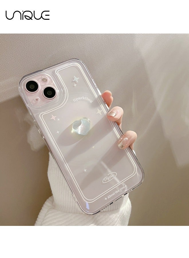 يونيك متوافق مع حافظات ايفون 15 ، حافظات قلبية ثلاثية الأبعاد ، حافظات هاتف واضحة - حافظات هاتف أنيقة وبسيطة - حماية من السقوط TPU - Image 3