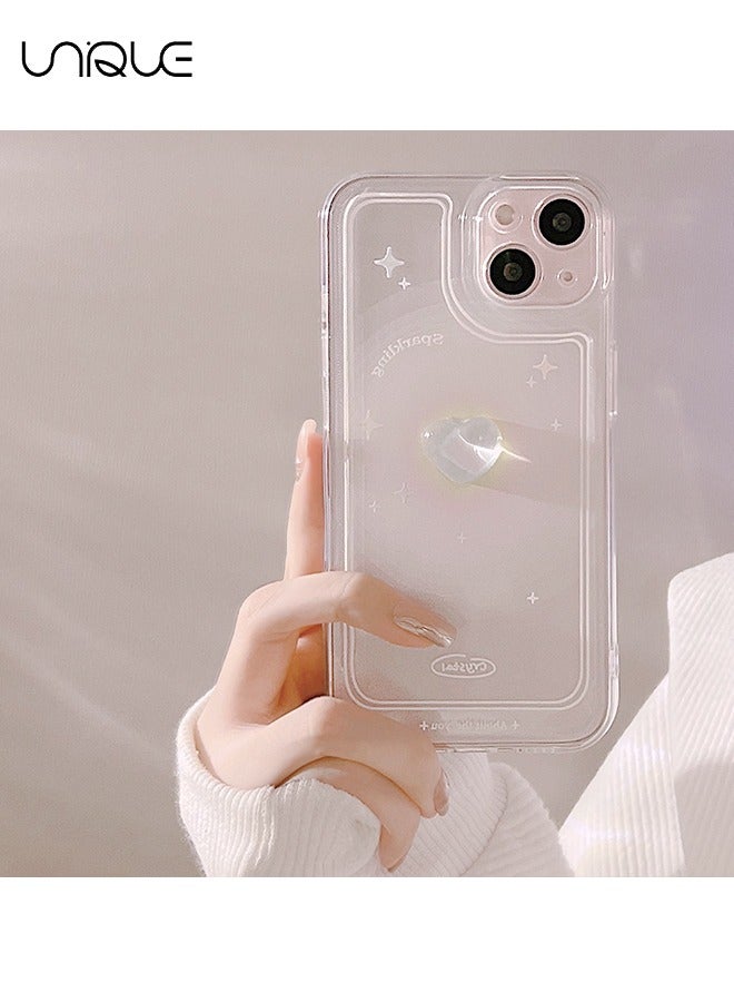يونيك متوافق مع حافظات ايفون 15 ، حافظات قلبية ثلاثية الأبعاد ، حافظات هاتف واضحة - حافظات هاتف أنيقة وبسيطة - حماية من السقوط TPU - Image 4