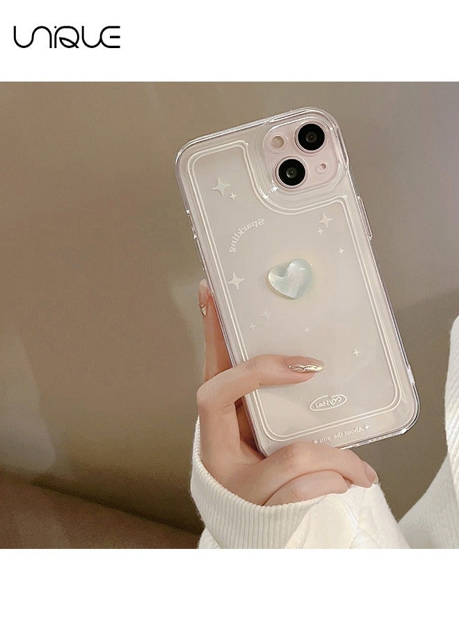 يونيك متوافق مع حافظات ايفون 15 ، حافظات قلبية ثلاثية الأبعاد ، حافظات هاتف واضحة - حافظات هاتف أنيقة وبسيطة - حماية من السقوط TPU - Image 2