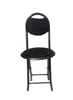 Generic Folding chair for trips and prayers, metal, black  - Image 3