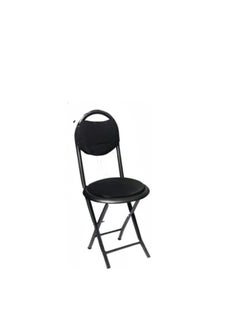 Generic Folding chair for trips and prayers, metal, black  - Image 4