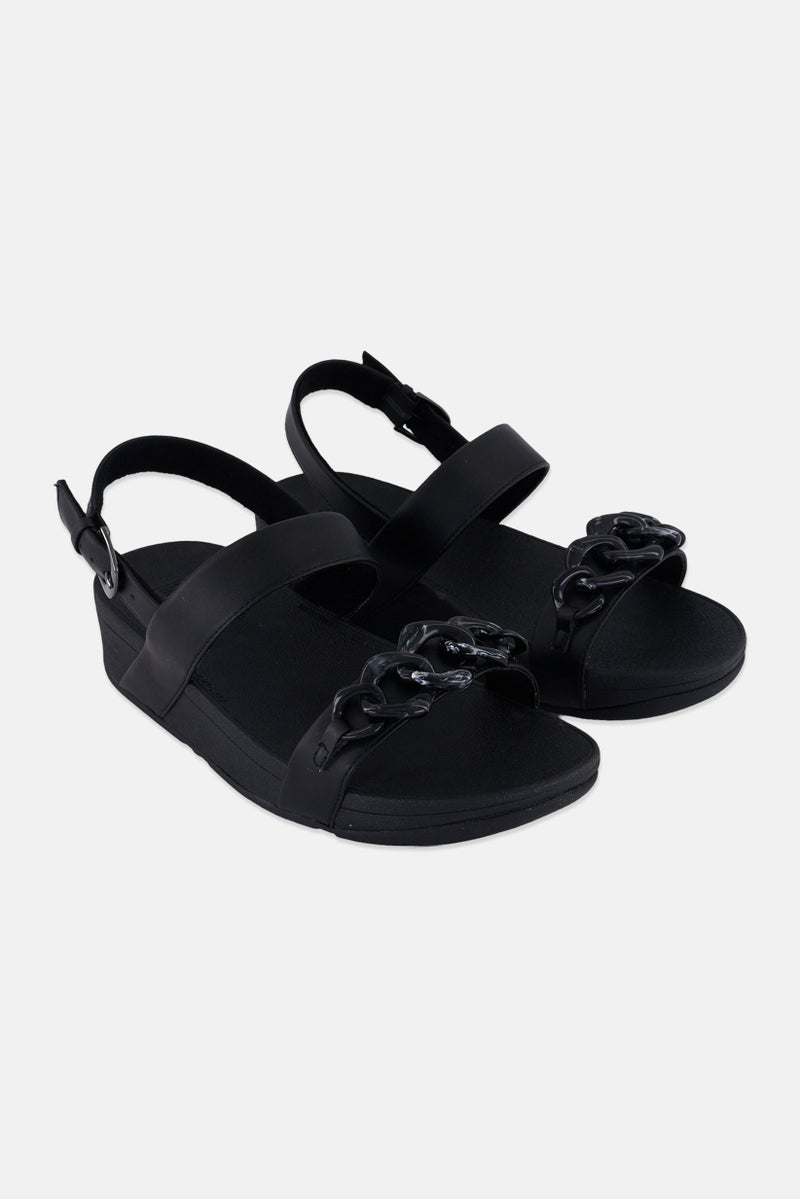 FitFlop صنادل لوتي القابلة للتعديل للنساء، سوداء - Image 1