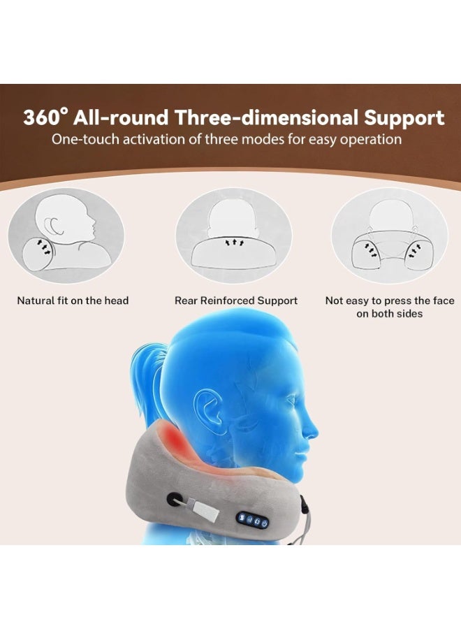 Memory Foam Neck Massager Travel Pillow with Heat & USB-C Rechargeable - Image 4