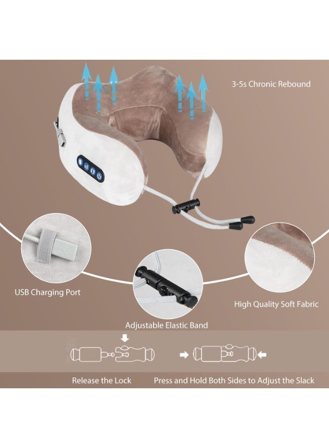Memory Foam Neck Massager Travel Pillow with Heat & USB-C Rechargeable - Image 2