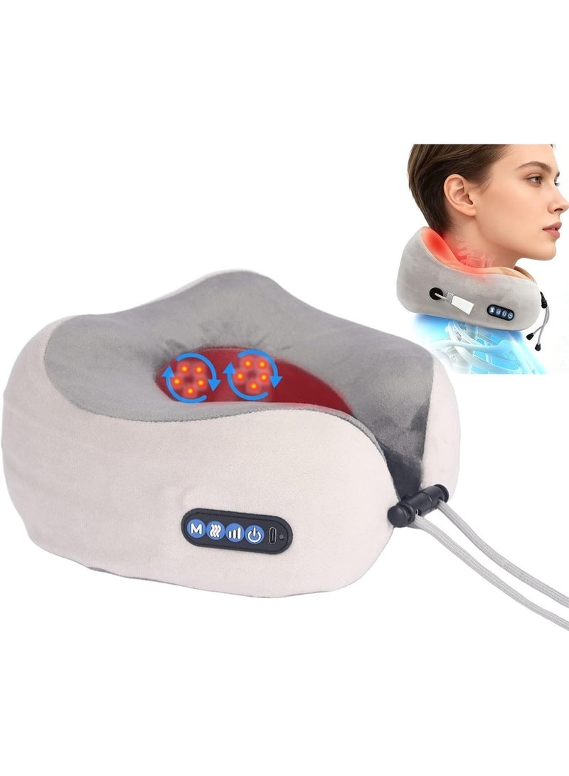 Memory Foam Neck Massager Travel Pillow with Heat & USB-C Rechargeable - Image 1