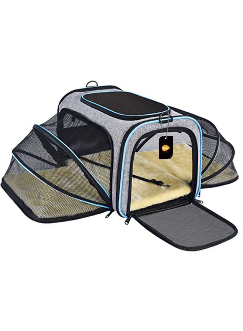 One-shoulder Cat And Dog Bag Pet Double Expansion Bag Travel Portable Breathable Messenger Cat Bag 