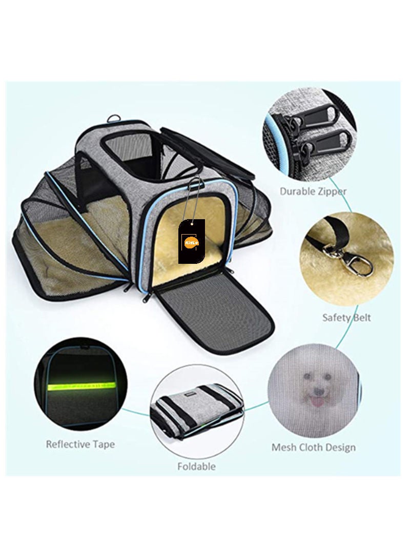 One-shoulder Cat And Dog Bag Pet Double Expansion Bag Travel Portable Breathable Messenger Cat Bag 