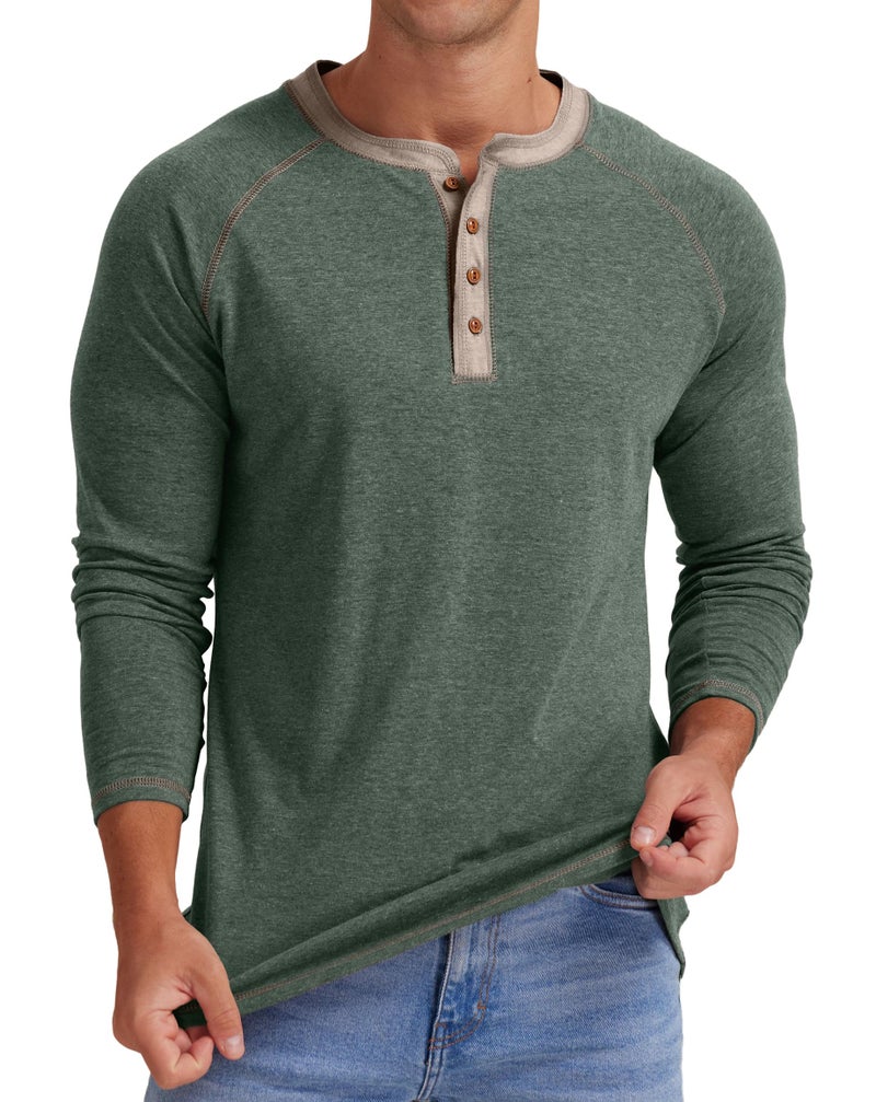 Sailwind Mens Henley Long Sleeve T-Shirt Cotton Casual Shirt - Image 3