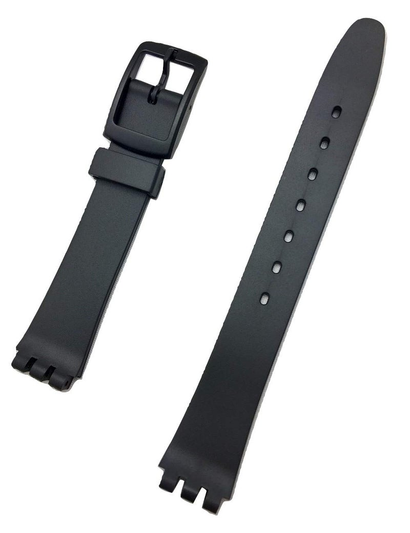 NewLife 14mm Black Rubber Watchband - Comfortable and Durable PVC Material Replacement Watchstrap - Image 5