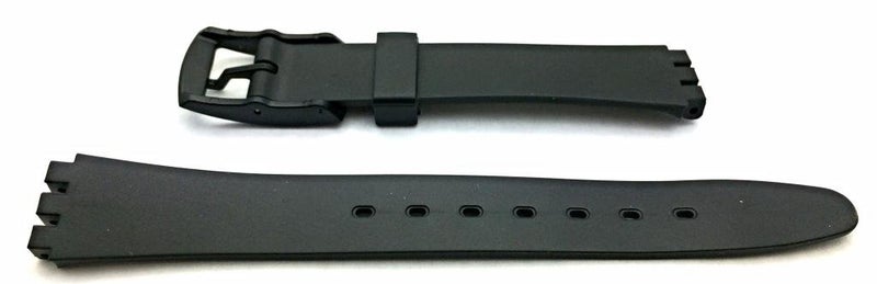 NewLife 14mm Black Rubber Watchband - Comfortable and Durable PVC Material Replacement Watchstrap - Image 2