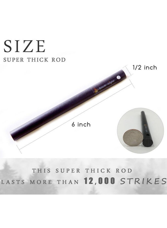 EricX Light Light 2 Pcs 1/2 Inch X 6 Inch Ferrocerium Rod Flint Fire Starter, Super Thick Rod Provide You A Decent Shower Of Sparks, Drilled A Lanyard Hold Great For Diy Your Own Survival Kit - Image 2